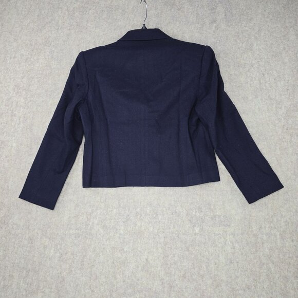 Koret Petites Jacket & Skirt Navy 2-Piece Suit Wool Blend Full Lined Good Size 6 - Picture 2 of 14